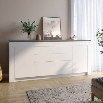 Великий комод LION Ларрі-2 Нiмфея альба/Антрацит (LION-041057) ТОП LION-041057 фото