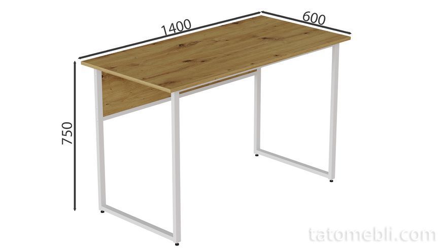 Комп'ютерний стіл Ferrum-decor Коді 75x140x60 білий ДСП Дуб Артизан 32 мм (FRD-107194) FRD-107194 фото