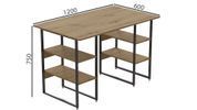 Комп'ютерний стіл Ferrum-decor Карен 75x120x60 чорний ДСП Дуб Артизан 32 мм (FRD-107245) FRD-107245 фото 3