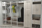 Шкаф Гардероб Уни секция 2 серии Конект Ferrum-decor 220x60x50см Белый металл ДСП Дуб Сан-Марино 32 мм (FRD-106895)