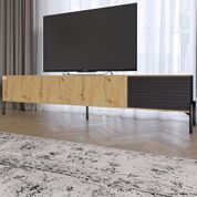 Комплект модульний для вітальні LION Грей 4 елементи з чорними металевими ніжками Дуб Ліворно/Асфальт (LION-042698) LION-042698 фото 8