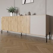 Комод у вітальню на чорних металевих ніжках LION Грей 204x38x76,5 см Дуб Аппалачі/Кашемір (LION-042622) LION-042622 фото 1