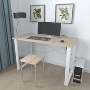 Письмовий стіл Ferrum-decor Драйв 750x1000x600 Білий метал ДСП Дуб Сонома 16 мм (FRD-103104) FRD-103104 фото 2