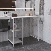 Стелаж-полиця Бафрум 405 Ferrum-decor для пральної машини 90x101x60,5 Білий метал ДСП Бетон 16 мм (FRD-107397) FRD-107397 фото 2