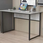 Стіл письмовий Коді Ferrum-decor 75x140x60 Чорний метал ДСП Бетон 32 мм (FRD-106594)