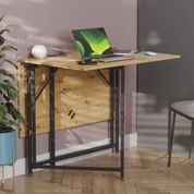 Стол трансформер книжка Вуди Ferrum-decor 75x130x90 Черный металл ДСП Дуб Артизан 16 мм (FRD-106750)