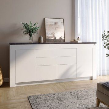 Великий комод LION Ларрі-2 Нiмфея альба/Бетон Темний (LION-041060) LION-041060 фото