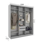 Шафа купе трьохдверна GBlack ST-3 (220х45х240) Дуб Крафт табако G9335 фото 2