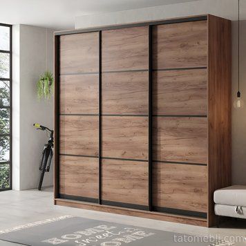 Шафа купе трьохдверна GBlack ST-3 (220х45х240) Дуб Крафт табако G9335 фото