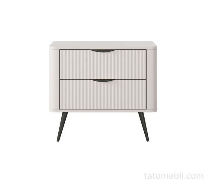 Тумба прикроватная Perfect Home Ланте/Lante с 2 ящиками и черными ножками 2S Беж (PFH-091185) PFH-091185 фото