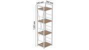 Етажерка 4/34 Ferrum-decor Серії Конект 120x34x28 білий ДСП Дуб Сан-Марино 16мм (FRD-104278) FRD-104278 фото 4