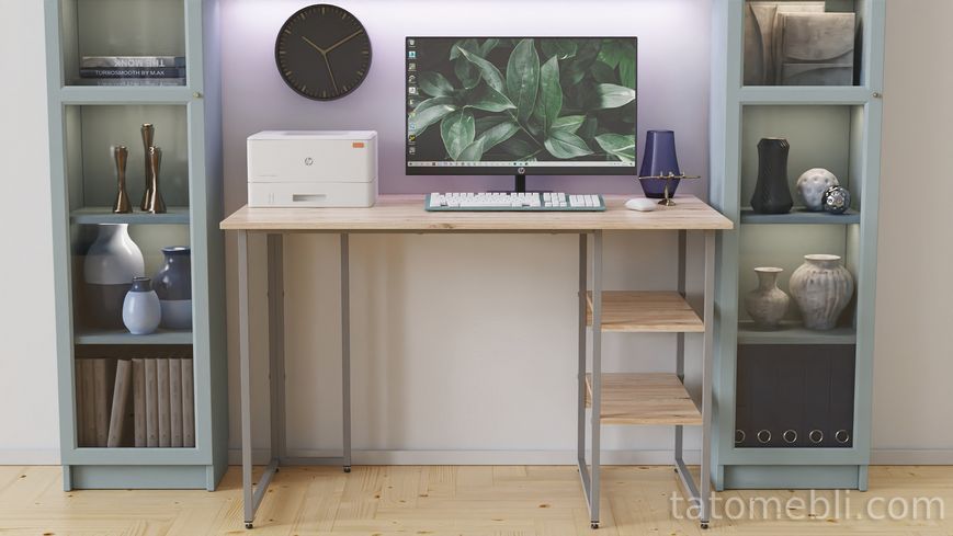 Письмовий стіл Ferrum-decor Кевін 75x100x60 сірий ДСП Дуб Сан-Марино 32 мм (FRD-106846) FRD-106846 фото