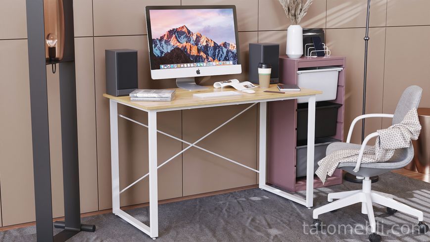 Комп'ютерний стіл Ferrum-decor Дейв 75x140x60 білий ДСП Дуб Артизан 16 мм (FRD-107049) FRD-107049 фото