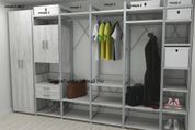 Шафа Гардероб Уні секція 4 серії Конект Ferrum-decor 220x40x50 см Сірий метал ДСП Бетон 32 мм (FRD-106900) FRD-106900 фото 3