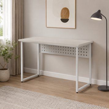 Стіл письмовий Майк Ferrum-decor 75x100x60 Білий метал ДСП Кашемір 32 мм (FRD-108301) FRD-108301 фото