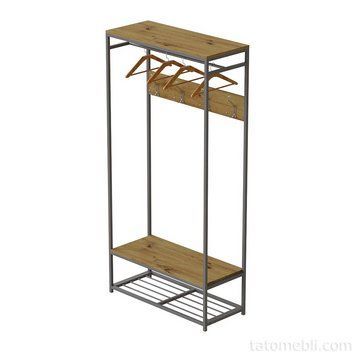 Вешалка напольная модульная Ferrum-decor Трелис 15 180x90x38 серый ДСП Дуб Артизан 16мм (FRD-104375) FRD-104375 фото