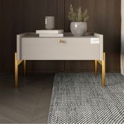 Тумба прикроватная LION Wood с одним ящиком Кашемир (золотые ножки) (LION-041324) LION-041324 фото 1