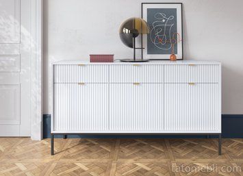 Комод Perfect Home Нова / Nova 3-дверний з 3 шухлядами і чорними ніжками KSZ154 Білий (PFH-091240) PFH-091240 фото