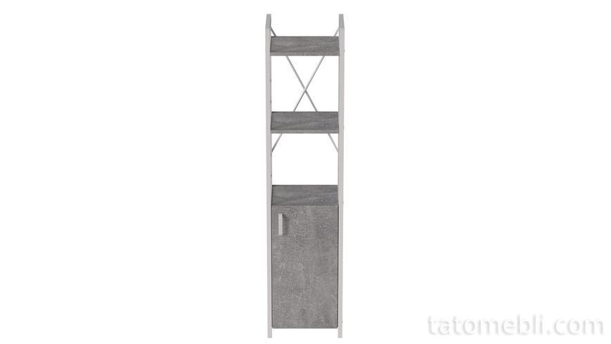 Етажерка 3/34 Ferrum-decor Серії Конект з тумбою 144x34x28 Чорний ДСП Бетон (FRD-104427) FRD-104427 фото