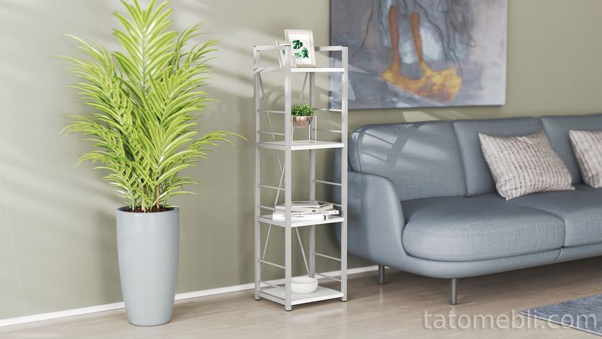 Етажерка 4/34 Ferrum-decor Серії Конект 120x34x28 сірий ДСП Біле 16мм (FRD-104283) FRD-104283 фото