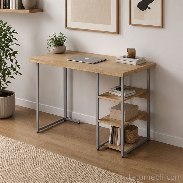 Стол письменный Кевин Ferrum-decor 75x100x60 Серый металл ДСП Дуб Кремона Торро 32 мм (FRD-108158) FRD-108158 фото