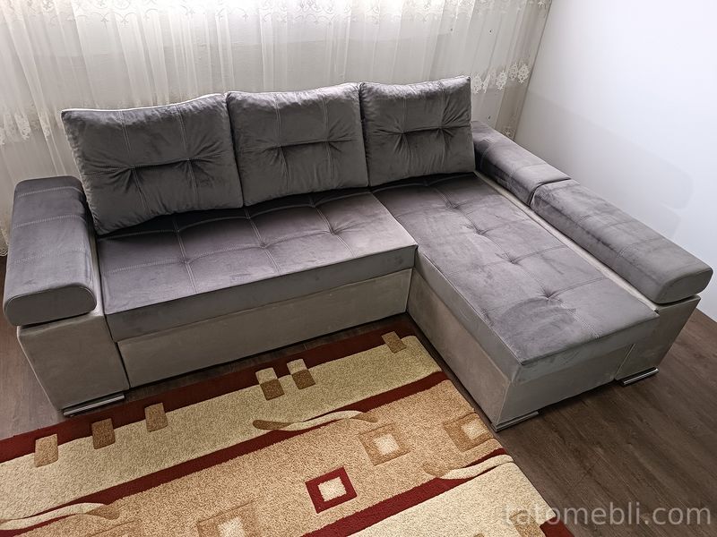Диван Світоч 256х165см (Кутовий, Велюр, Лівий, Prestige2) Svitoch-KDMRK-L фото