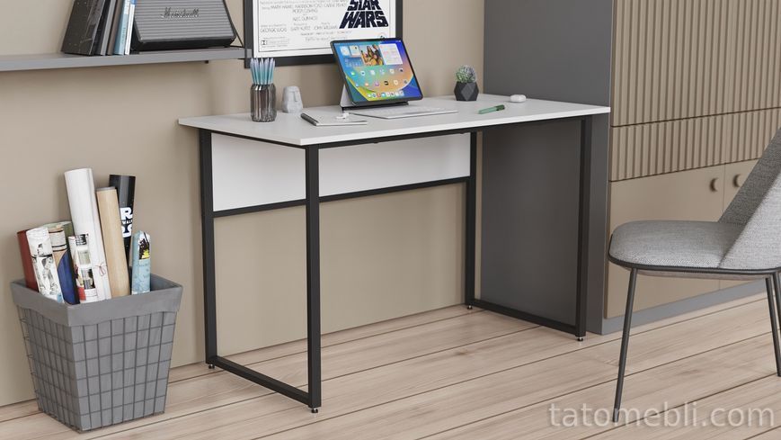 Письмовий стіл Ferrum-decor Коді 75x120x60 чорний ДСП Біле 16мм (FRD-103741) FRD-103741 фото