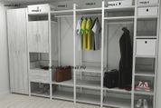Шкаф Гардероб Уни секция 4 серии Конект Ferrum-decor 220x40x50см Белый металл ДСП Бетон 32 мм (FRD-106902) FRD-106902 фото 4