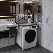 Стелаж-полиця Бафрум 404 Ferrum-decor для пральної машини 178x70,5x60,5 Чорний метал ДСП Дуб Кремона Канолло 16 мм (FRD-107603) FRD-107603 фото 4