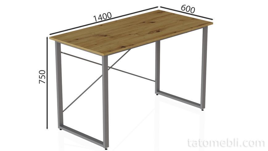 Компьютерный стол Ferrum-decor Дейв 75x140x60 серый ДСП Дуб Артизан 32мм (FRD-107052) FRD-107052 фото