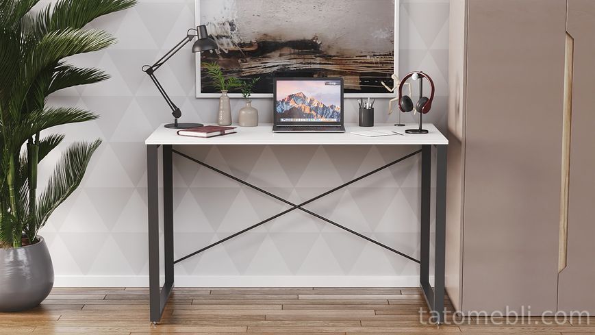 Письмовий стіл Ferrum-decor Серії Конект 75x120x600 чорний ДСП Біле 16мм (FRD-104201) FRD-104201 фото