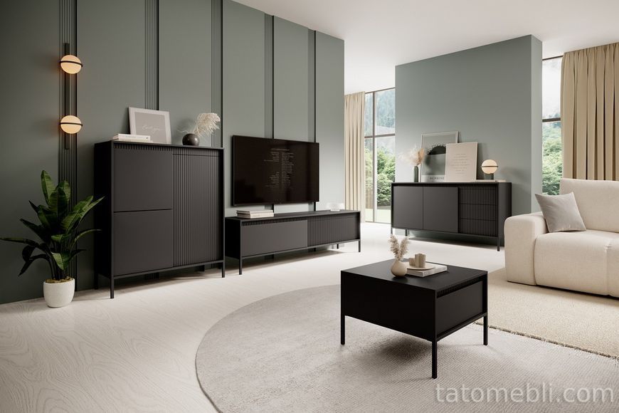 Комод Perfect Home Сенсо / Senso 2-дверний з 3 шухлядами 2D3S/187 Чорний (PFH-091136) PFH-091136 фото
