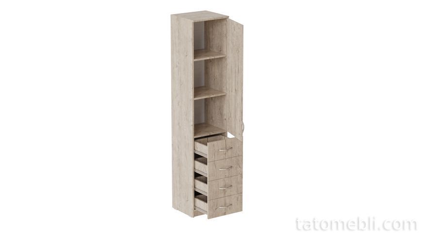 Пенал Анжело Ferrum-decor на 3 полиці з дверима та 4 ящиками 1900x400x380 ДСП Дуб Сан-Марино 16 мм (FRD-104931) FRD-104931 фото
