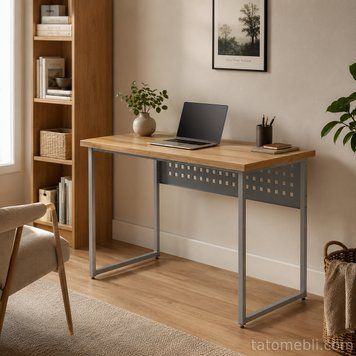 Стіл письмовий Майк Ferrum-decor 75x140x70 Сірий метал ДСП Дуб Евок Прибережний 32 мм (FRD-108260) FRD-108260 фото