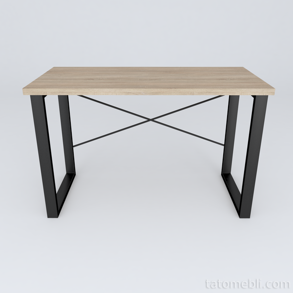Письмовий стіл Ferrum-decor Драйв 750x1400x700 Чорний метал ДСП Дуб Сонома 32 мм (FRD-103404) FRD-103404 фото