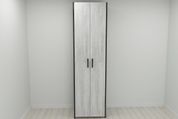 Шкаф Гардероб Уни секция 6 серии Конект Ferrum-decor 220x60x50см Черный металл ДСП Бетон 16 мм (FRD-106910) FRD-106910 фото 2