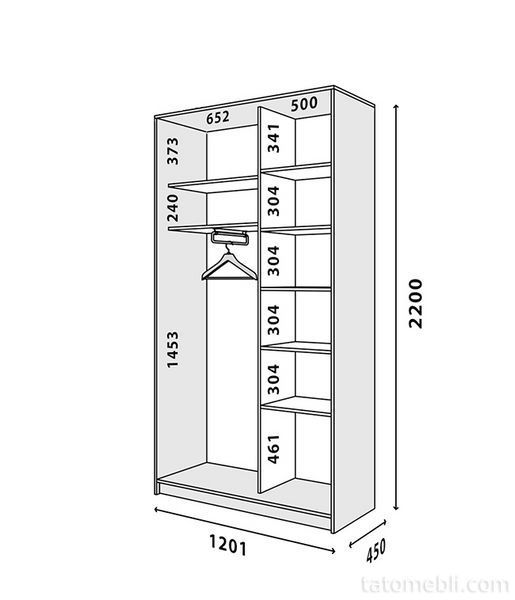 Шафа купе з двома дверима LOFT (120.1х45х220) Бетон VM27519 фото