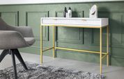 Стіл туалетний Perfect Home Нова / Nova з 2 шухлядами та золотими ніжками T104 Білий (PFH-091267) PFH-091267 фото 1