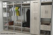 Шкаф Гардероб Уни секция 6 серии Конект Ferrum-decor 220x60x50см Серый металл ДСП Дуб Сан-Марино 16 мм (FRD-106911)