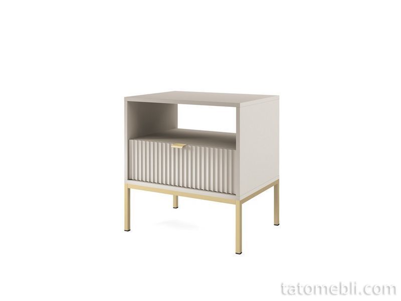 Тумба прикроватная Perfect Home Новая/Nova с 1 ящиком и золотыми ножками S54 Кашемир (PFH-091255) PFH-091255 фото