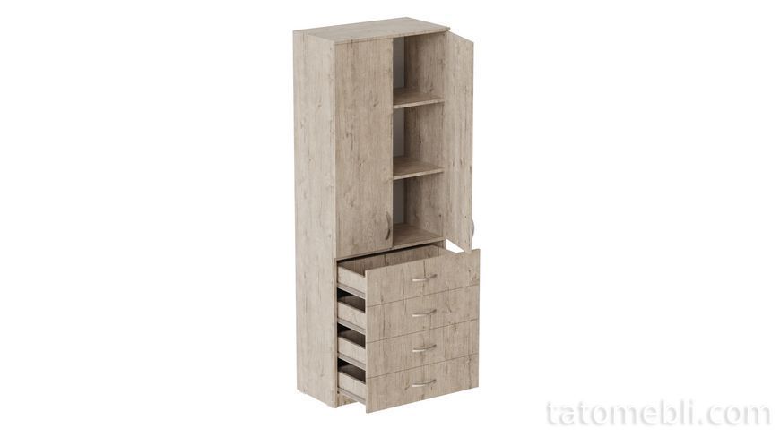 Шкаф Анжело Ferrum-decor на 3 полок с 2 дверями и 4 ящика 1900x700x380 ДСП Дуб Сан-Марино 16 мм (FRD-105026) FRD-105026 фото